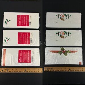Vtg Sealed 3 Packs of 25 Envelopes‎ Hallmark Santa Holly Christmas Holiday READ